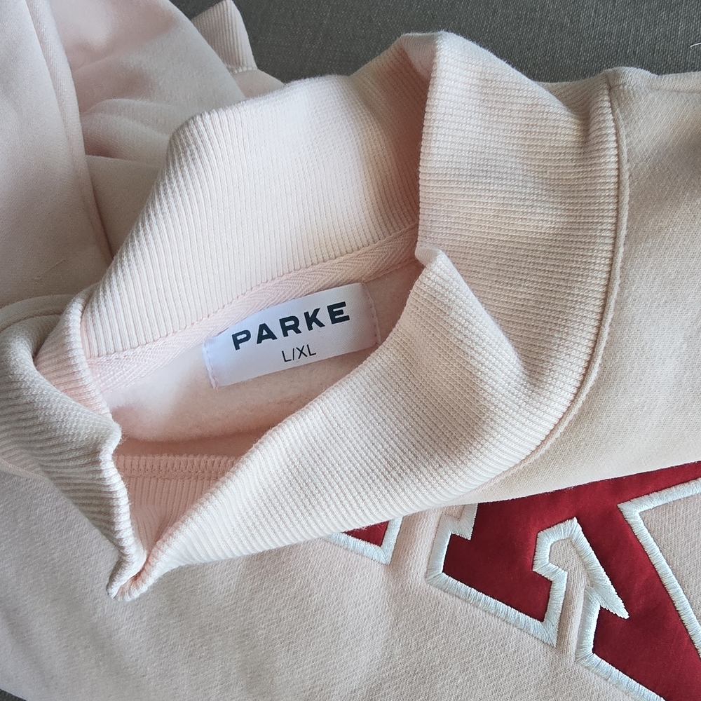 NEW Parke Varsity Mockneck Peony/crimson w Matching Claw Clip L/XL - Picture 4 of 9